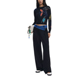 Desigual Cropped Artistic Doodle Knitwear
