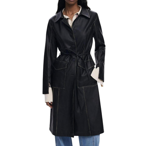 Phatbird Faux Leather Button-Front Jacket