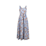 Phatbird Blue Floral Square-Neck Strap Dress