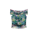 Phatbird Periwinkle Floral Short-Sleeve Boat-Neck Top