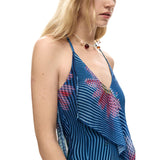 Phatbird Sapphire Print Sleeveless Plunge Dress