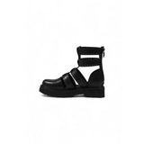 Phatbird Black Leather Zip Sandals